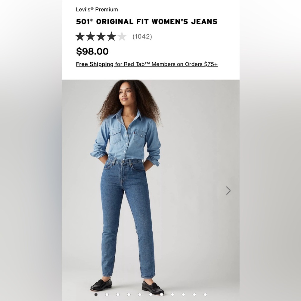 Levi’s 501 Orginal Fit Women’s Jeans